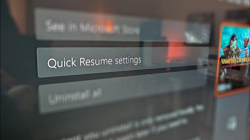 Xbox Series X konzola Quick Resume menu nastavenia aktualizácia