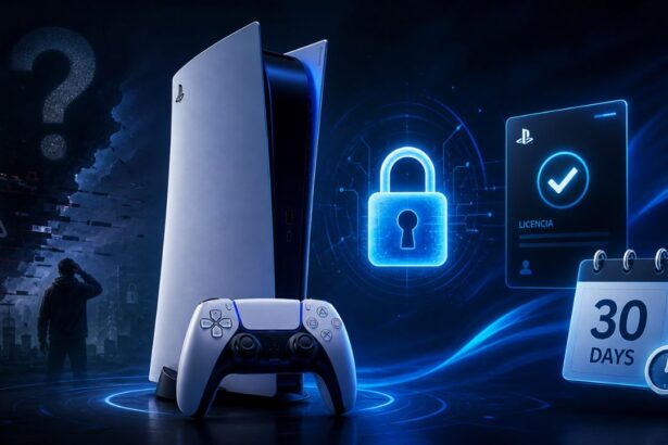PlayStation konzola s digitálnym zámkom a symbolom 30-dňového overenia licencie